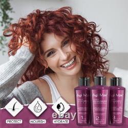 Kit de soin capillaire à la kératine naturelle brésilienne pour lisser les boucles et les frisottis