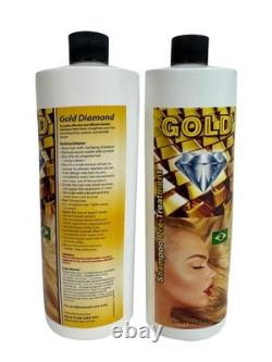 Kit de traitement capillaire à la kératine brésilienne Kera Fruit Gold Diamond 32 oz