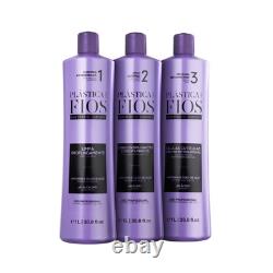 Kit de traitement capillaire brésilien Plástica dos Fios 3 étapes 3x1L