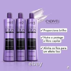 Kit de traitement capillaire brésilien Plástica dos Fios 3 étapes 3x1L