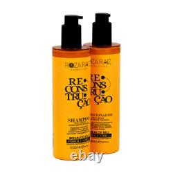 Kit duo brésilien reconstructeur pour traitement des cheveux, 2 produits, marque Roza Raiz