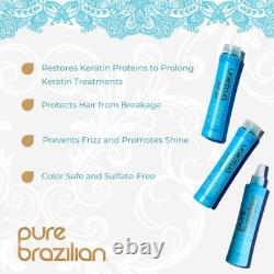 Kit essentiel quotidien anti-frisottis Pure Brazilian en 3 pièces : shampooing et après-shampooing