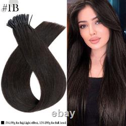 LIQUIDATION 100% Cheveux Humains Remy Réels Extensions Faciles à Coller I-Tip Pointe en Kératine 1G/S