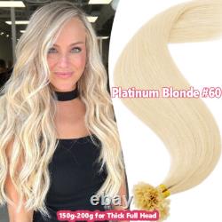LIQUIDATION Extensions capillaires à pointe en U en kératine fusionnée, mèches méchées, cheveux humains Remy