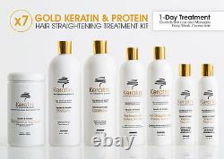 Luxury Gold Keratin Protein Hair-straighting Traitement D'une Journée 7-piece System