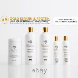 Luxury Gold Keratin Protein Hair-straighting Traitement D'une Journée 7-piece System