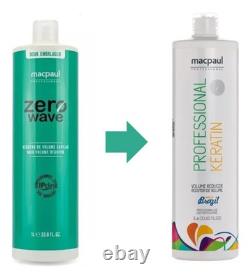 Macpaul Réducteur de Volume Professionnel / Traitement à la kératine brésilienne 1 L / 33,8 fl oz