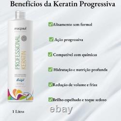 Macpaul Réducteur de Volume Professionnel / Traitement à la kératine brésilienne 1 L / 33,8 fl oz