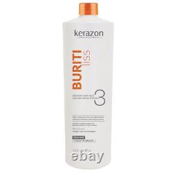 Masque capillaire intensif à la kératine brésilienne, après-shampoing profond 33,8 oz/1 L Buriti Liss par