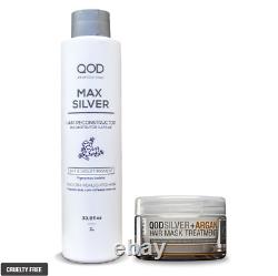 Max Argent + Kit de lissage capillaire à la kératine Blond Blanchi 2 articles Q