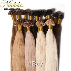 Nadula 100s / 200s Pré Collé Kératine Fusion Nail U Astuce Extensions De Cheveux Humains 1g / S