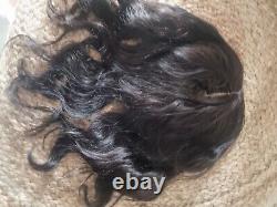 PERUQUE TOPPER EN SOIE DE 14 POUCES 6X6 EN CHEVEUX VIERGES BRÉSILIENS BRUTS POUR LA PERTE DE CHEVEUX 12A 1b