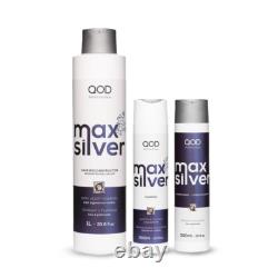 Pack Max Silver Qod Pro Traitement à la Kératine Brésilienne + Shampooing + Après-shampooing