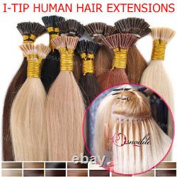 Pré Bonded Keratin Fusion Stick I-tip 100% Remy Human Hair Extensions 1g/s Perles