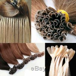 Pré Cautionné U / Nail Tip Kératine 100% Remy Hair Extensions Brésilien Human 16-26