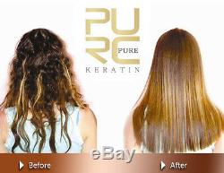 Pure Traitement De Cheveux À La Kératine Brésilienne Formalin 12% 1000ml + Shampooing 300ml Gift