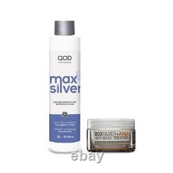 Qod Pro Kit Max Argent + Traitement à la kératine brésilienne à l'argan + Masque Argan Argenté