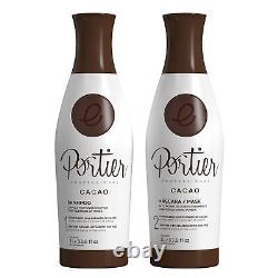 Shampoing au Cacao et Masque Capillaire Brésilien pour Cheveux Secs et Abîmés, Système Avancé en 2 Étapes