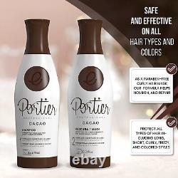 Shampoing au Cacao et Masque Capillaire Brésilien pour Cheveux Secs et Abîmés, Système Avancé en 2 Étapes