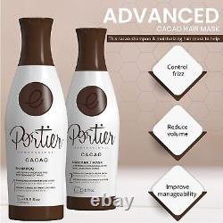 Shampoing au Cacao et Masque Capillaire Brésilien pour Cheveux Secs et Abîmés, Système Avancé en 2 Étapes