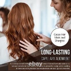Shampoing au Cacao et Masque Capillaire Brésilien pour Cheveux Secs et Abîmés, Système Avancé en 2 Étapes