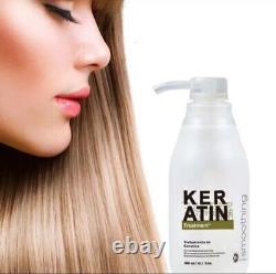 Soin des Cheveux Bouclés 300ml 8% Lisseur à la Kératine 100ml Traitement Shampooing Purifiant