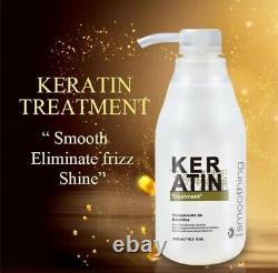 Soin des Cheveux Bouclés 300ml 8% Lisseur à la Kératine 100ml Traitement Shampooing Purifiant