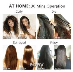 Soin des Cheveux Bouclés 300ml 8% Lisseur à la Kératine 100ml Traitement Shampooing Purifiant