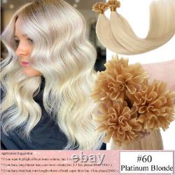Thick Kératine Brésilienne Ongles U-tip Extensions De Cheveux Humains Pré Bond Fusion Blond