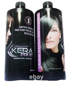 Traitement Brésilien Cheveux + Shampooing Cirugia Capilar Kerafruit Or Diamend 32o