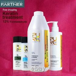 Traitement De Kératine Brésilienne Pure 12% 1000ml Réparation Des Cheveux + Shampooing Purifiant 300ml