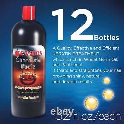 Traitement à la kératine brésilienne Evans CHOCOLAT 1 boîte / 12 bouteilles 32 oz liquide