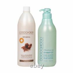 Traitement capillaire à la kératine COCOCHOCO Original pour cheveux foncés + shampooing pré-traitement