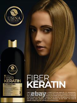 Traitement capillaire et lissage brésilien à la kératine et à la fibre de 1 L (livraison gratuite)