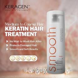 Traitement capillaire lissant à la kératine brésilienne Keragen, sans sulfates, pour brushing système