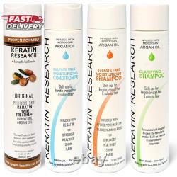 Traitement capillaire lissant et lissant au brushing à la kératine brésilienne complexe, 4 flacons
