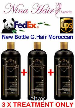 Traitement capillaire marocain à la kératine brésilienne G. Hair 3 X seulement. Expédition par UPS ou Fedex