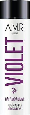 Traitement capillaire sans formaldéhyde, soin protéiné violet, style brésilien A. M. R (500 ml)