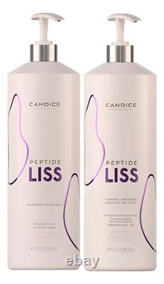 Traitement lissant à la kératine, Lissage aux peptides brésiliens, Candice Professional 33 oz