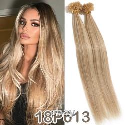 US CLEARANCE Extensions de Cheveux Humains 100% Remy en Keratine avec Pointes en U Pré-Fixées 1 gramme