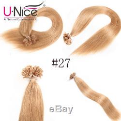 Unice 8a 100s Kératine Nail U Astuce Extensions De Cheveux Humains Remy Brésilien Cheveux Humains