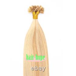 Vente du Nouvel An Extensions de Cheveux Pré-collées à la Kératine U-Tip Remy en Cheveux Humains Réels